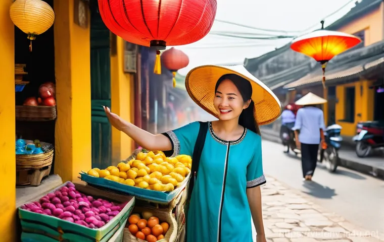 지속 가능한 관광 산업 - Image Prompt 1: "Green Travel" in Hội An**