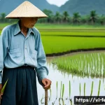 친환경 기후 리더십 - A powerful and poignant image showcasing the resilience and challenges of climate change in rural Vi...